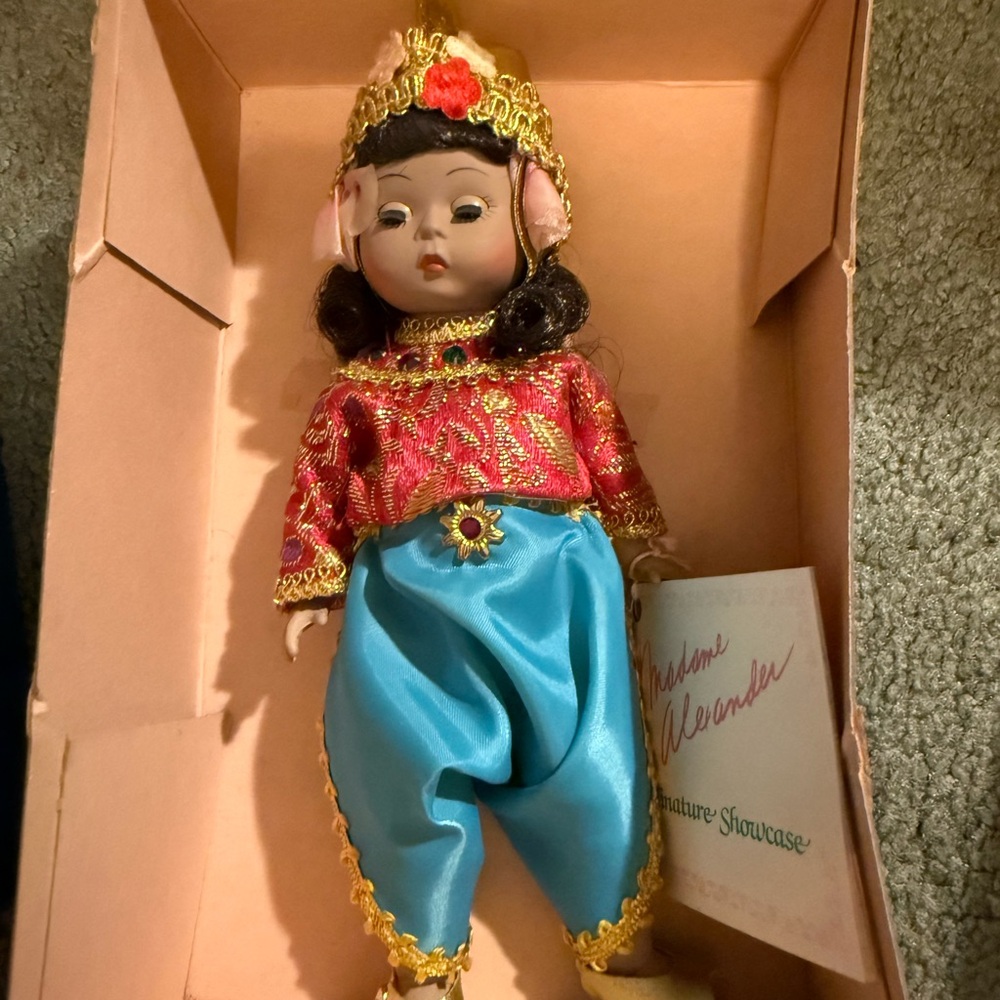 Madame Alexander Doll with Gold Hat and Blue Pants